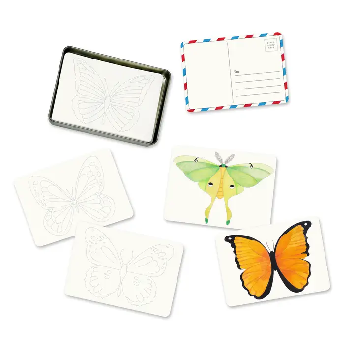 Coloring Postcards - Butterfly & Moth  (6 Designs/30 Cards)