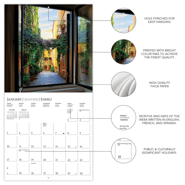 Windows To The World Wall Calendar