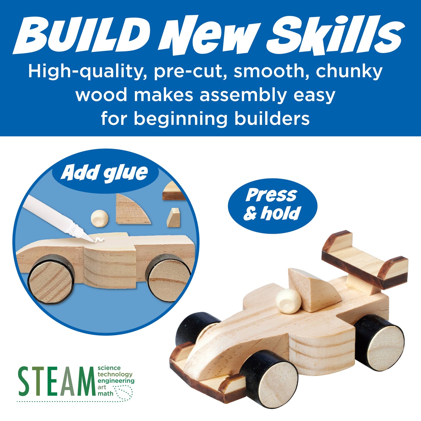 Faber-Castell / Creativity for Kids - Buildeez! Blaze Race Car - DIY Wooden Craft Kit for Kids