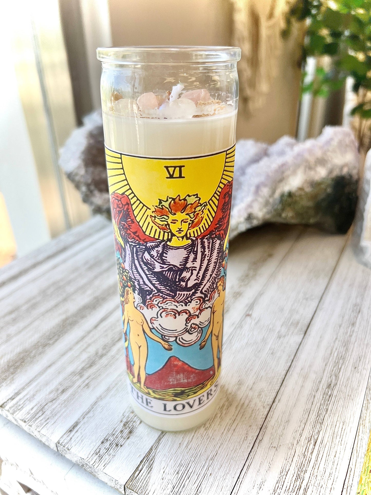Lunastry - Tarot Prayer Crystal Candle: The Moon