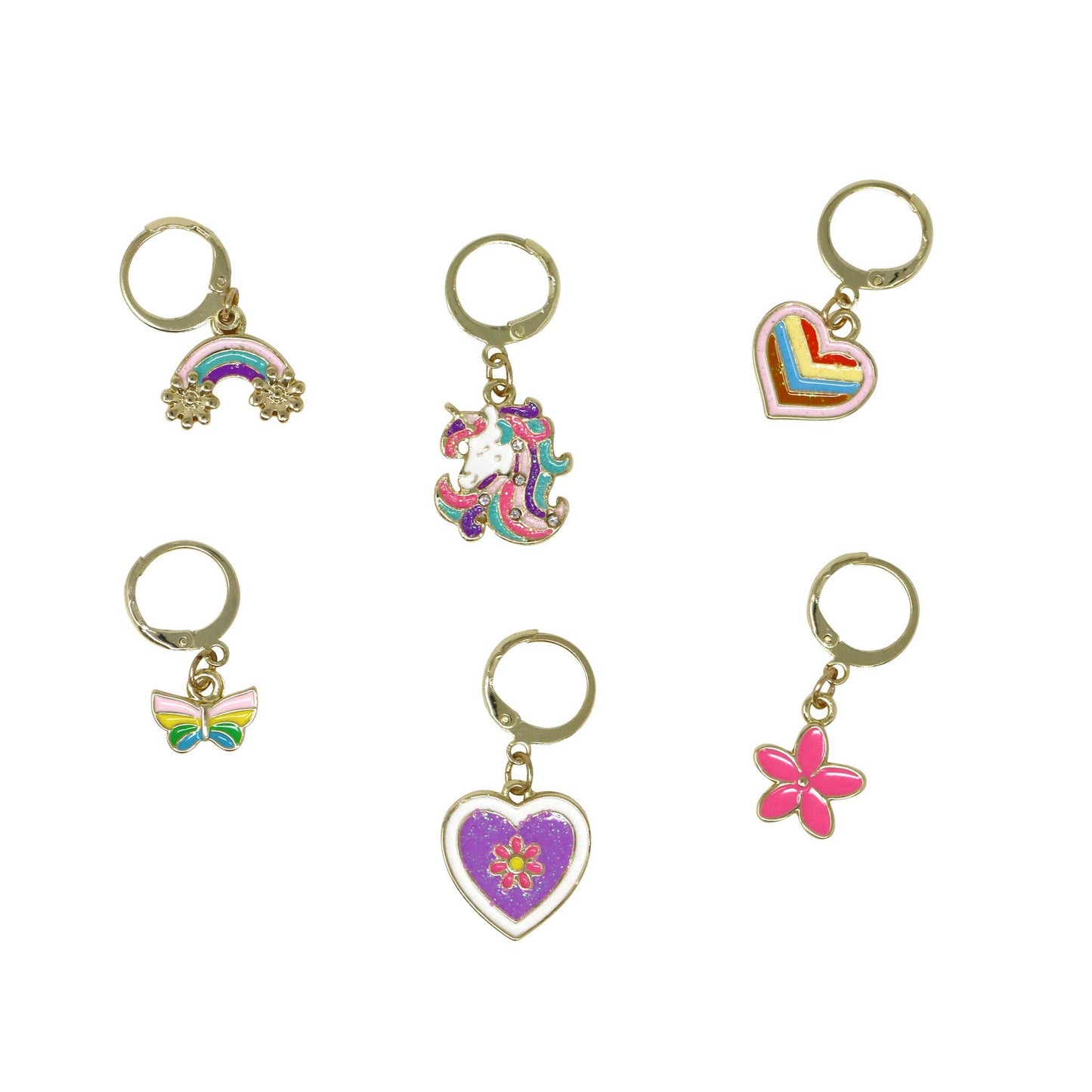 Rainbow Unicorn 6-pack Shoelace Charm Set