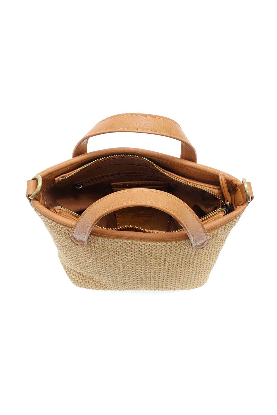 Natural Straw Mini Bucket Crossbody