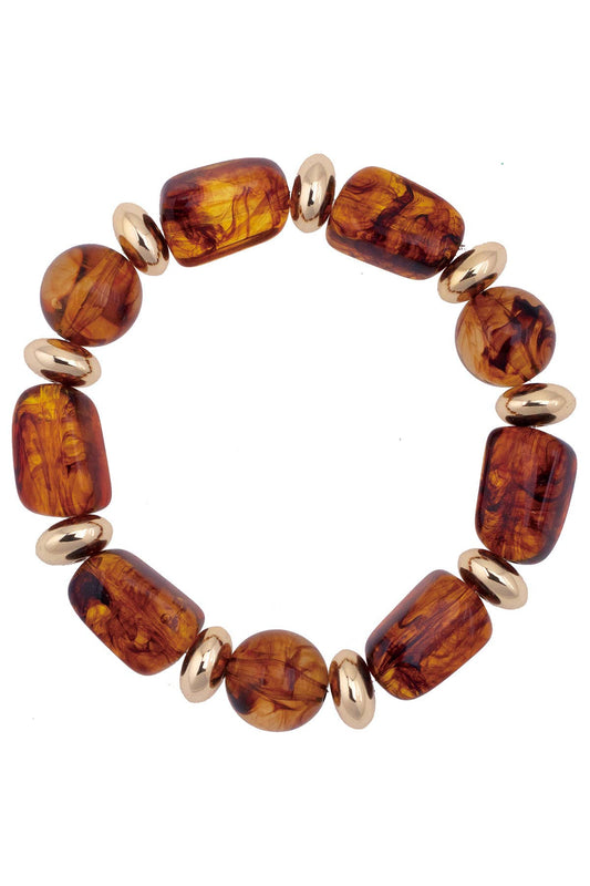 Giselle Resin Stretch Bracelet in Tortoise