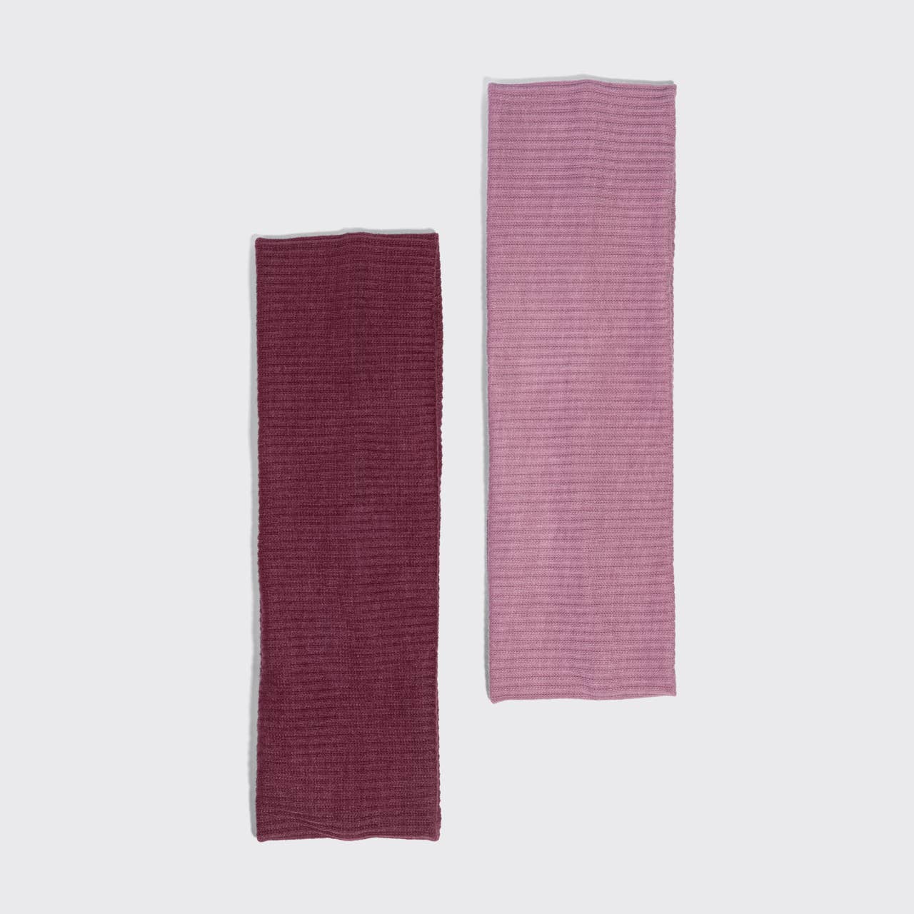Recycled Fabric Ribbed Elastic Headbands 2pc Set - Cherry Lacquer & Dusty Pink