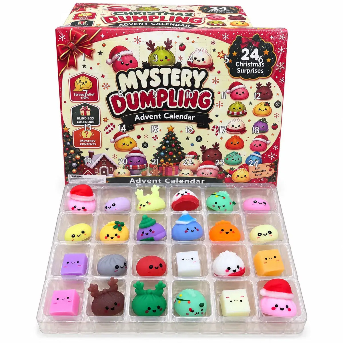 Accessiorie (We Pay All Duties) - 24-Day Christmas Emoji Dumpling Squishy Countdown Calendar