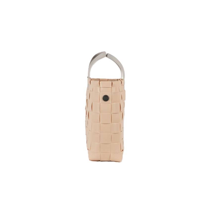 Handed By - Petite Recycled Handwoven Small Tote w/Inside Pocket-Beige