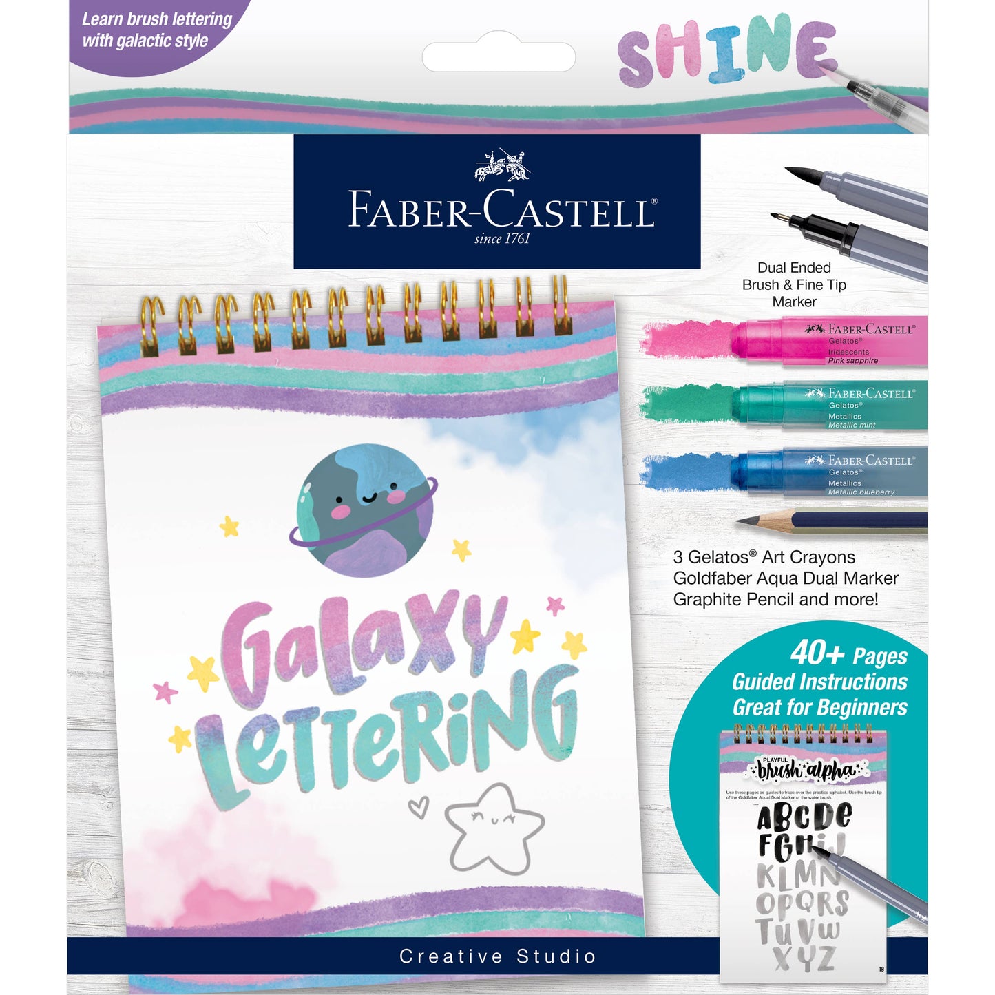 Faber-Castell / Creativity for Kids - Learn Brush Galaxy Hand Lettering Kit for Beginners