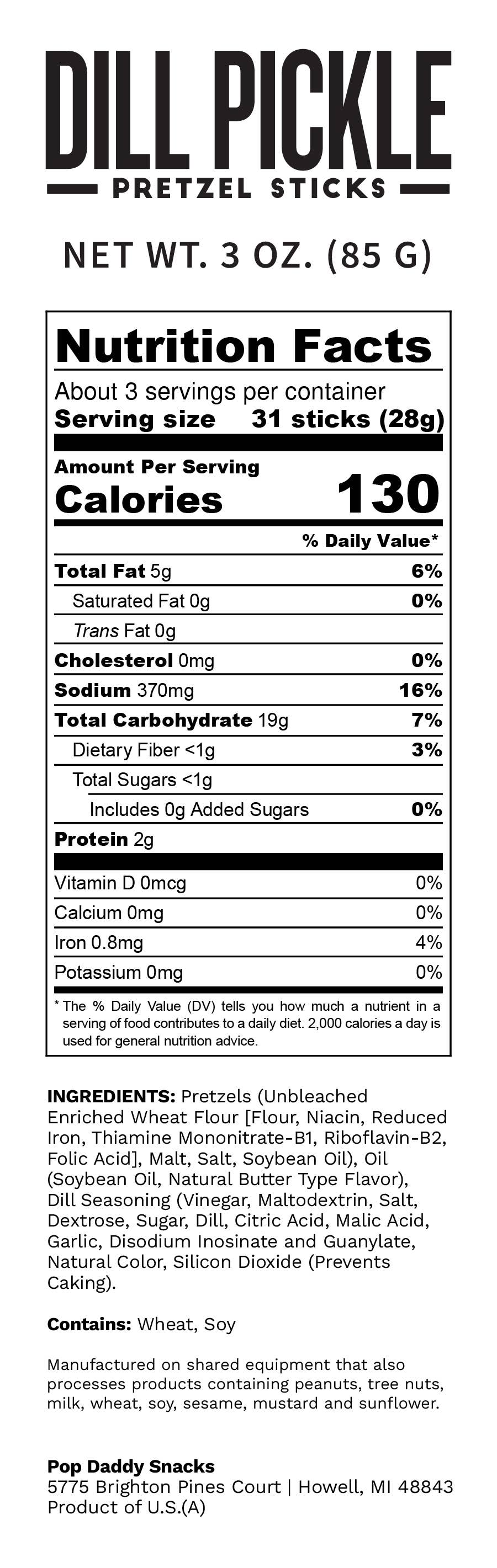 Seasoned Pretzels - 3oz - Dill Pickle
