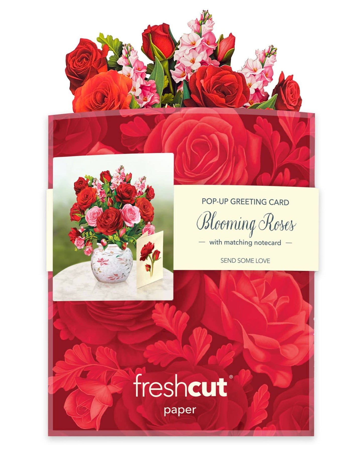 FreshCut Paper LLC - Mini Blooming Roses (10 Pop-up Greeting Cards)