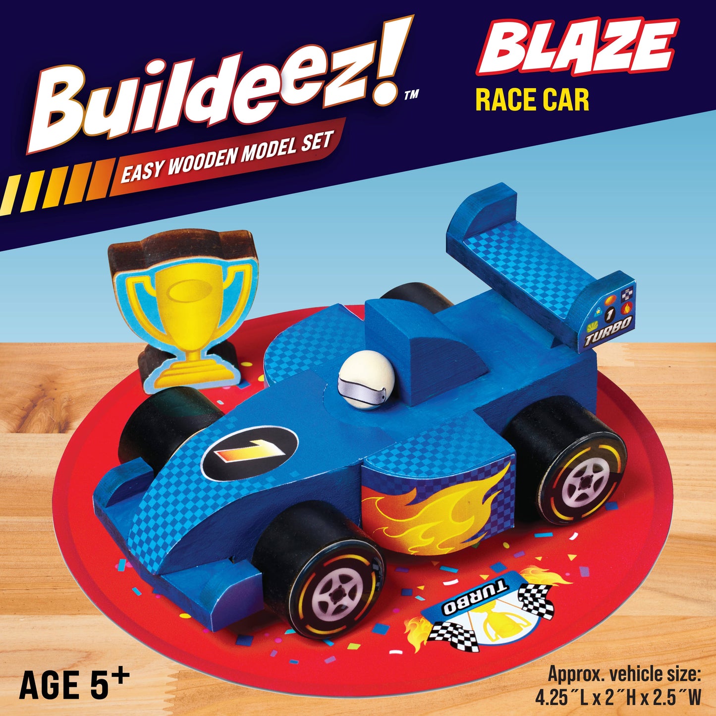 Faber-Castell / Creativity for Kids - Buildeez! Blaze Race Car - DIY Wooden Craft Kit for Kids
