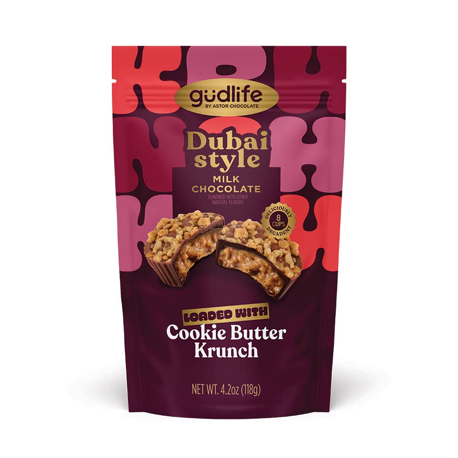 Astor Chocolate Corp. - Gudlife - Dubai Style Milk Chocolate Cookie Butter Cups Bag