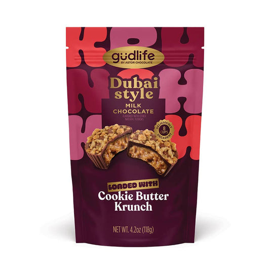 Astor Chocolate Corp. - Gudlife - Dubai Style Milk Chocolate Cookie Butter Cups Bag