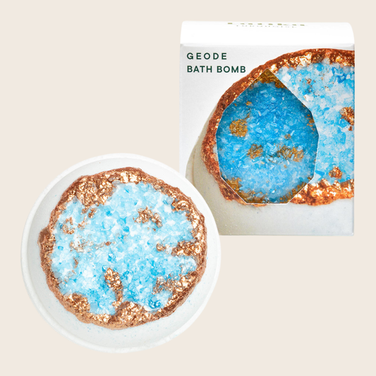 Crystal Bath Bomb - Turquoise - Blue + Gold