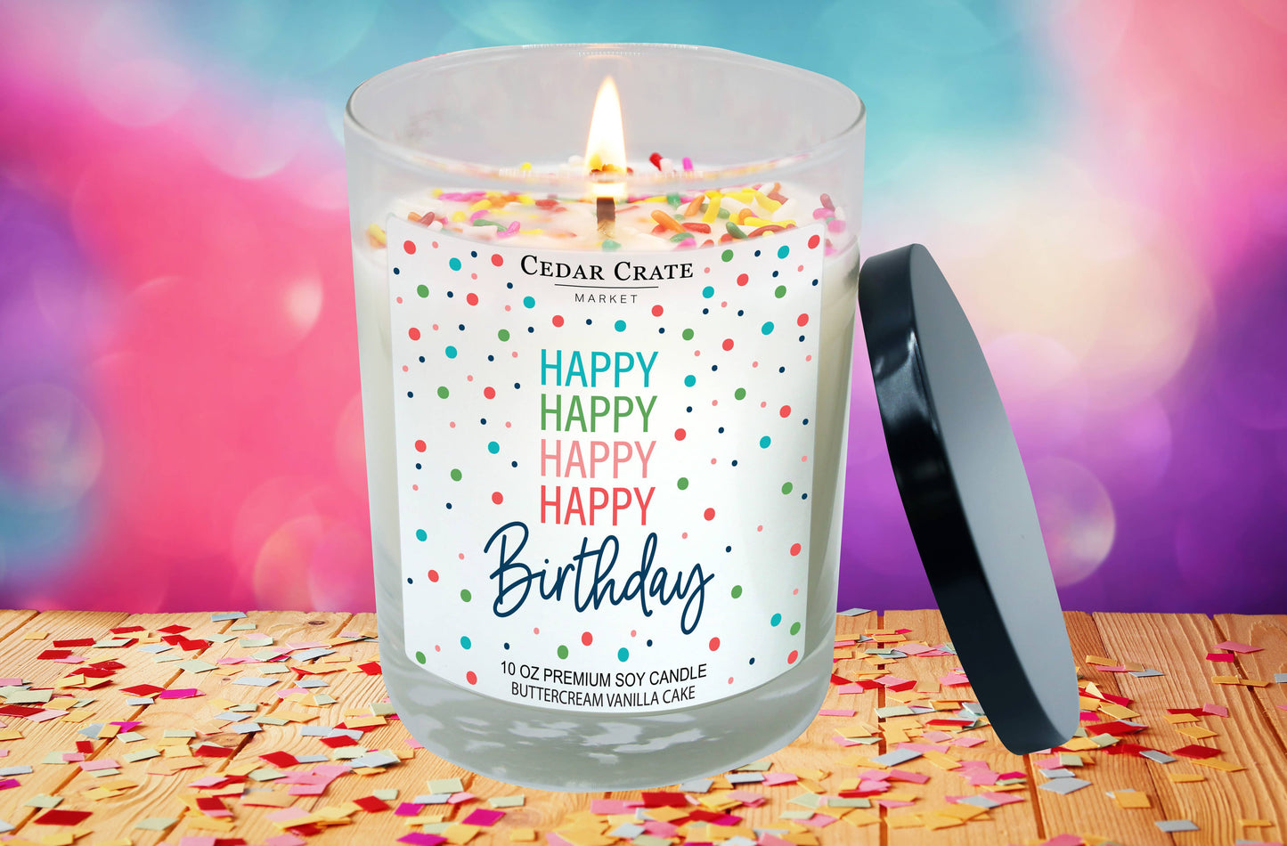 Cedar Crate Market - Happy Happy Happy Happy Birthday | 100% Soy Candle