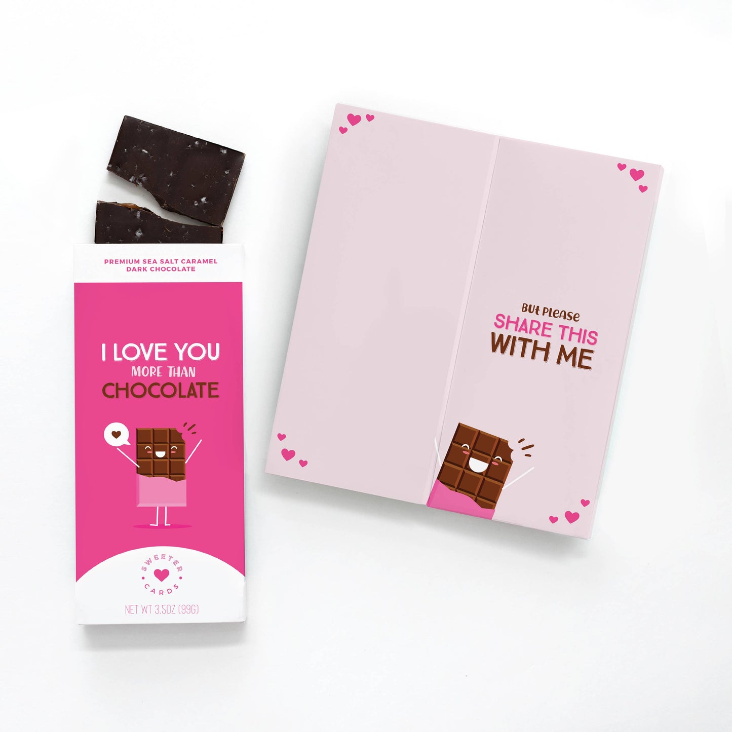 Love Card with Chocolate Bar Inside - More than Chocolate
