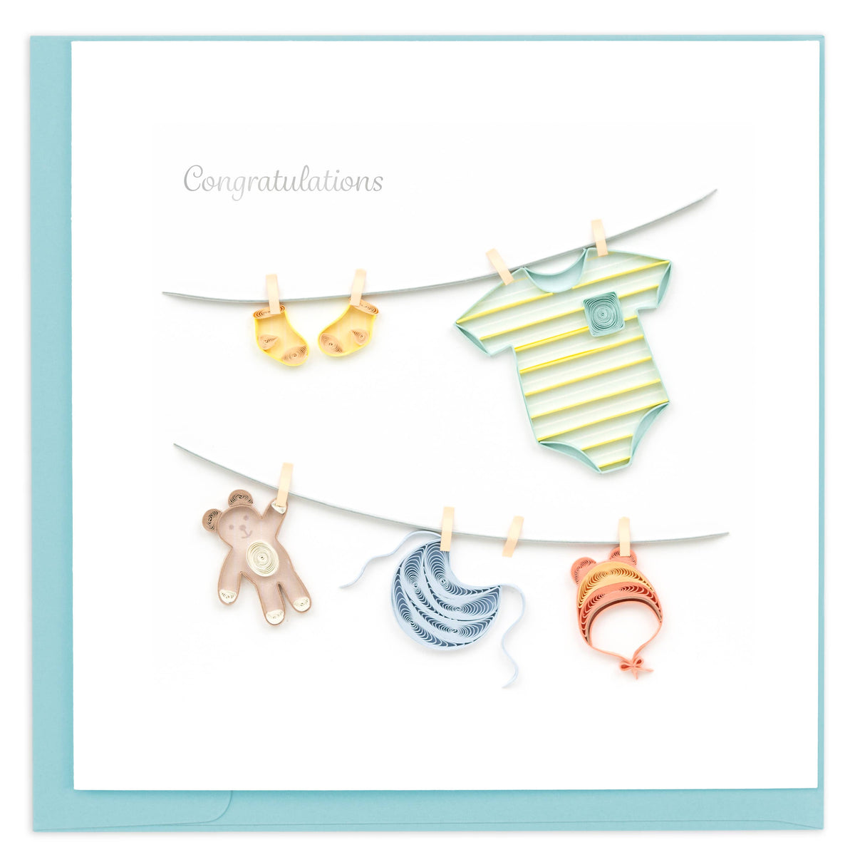Quilling Card - Baby Clothesline