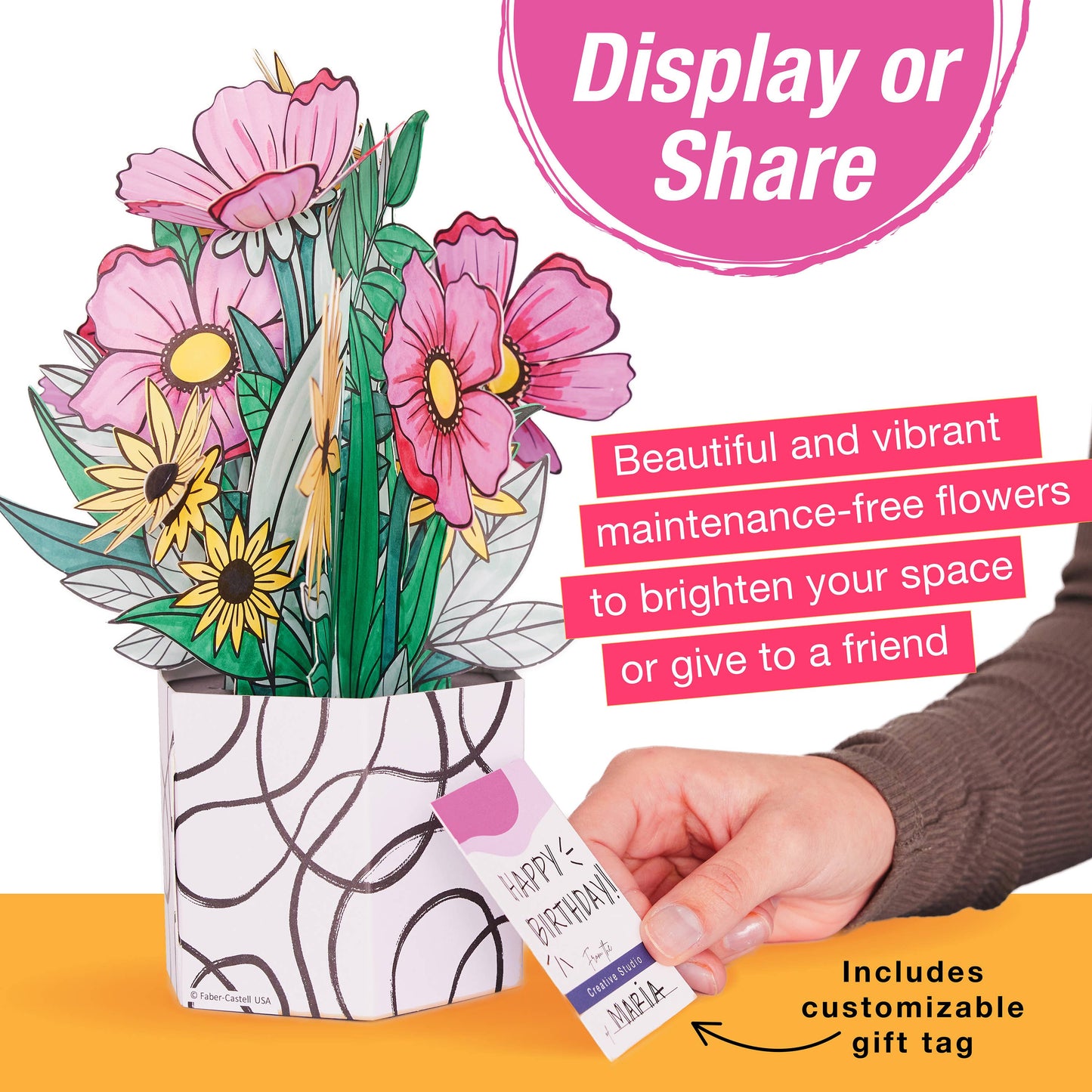 Faber-Castell / Creativity for Kids - Pop Up Coloring Wildflower Bouquet - Adult Coloring Craft
