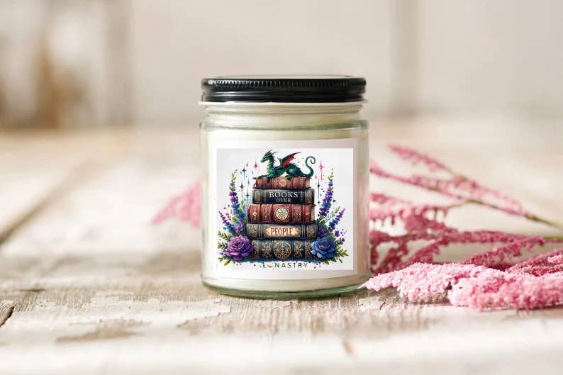 Lunastry - Books over people soy candle 
