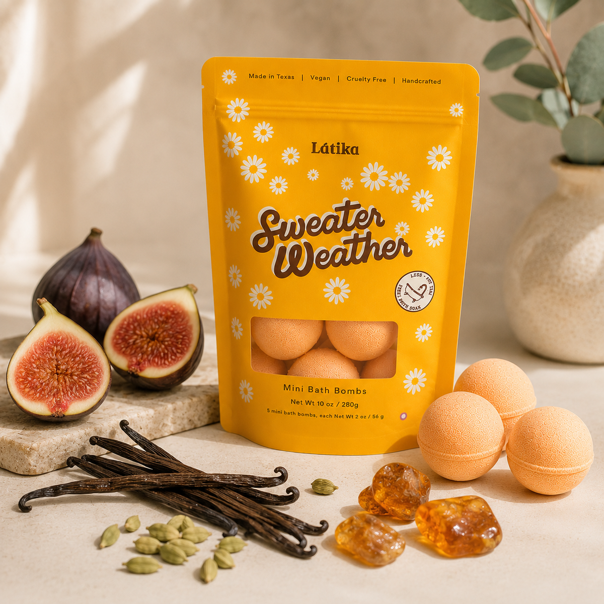 Latika Beauty - Fall Mini Bath Bombs - Sweater Weather, Fig & Amber