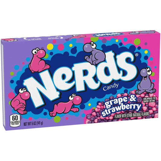 Grandpa Joe's Candy Shop - Nerds Theater Box, Grape & Strawberry, 5oz, 12ct Case