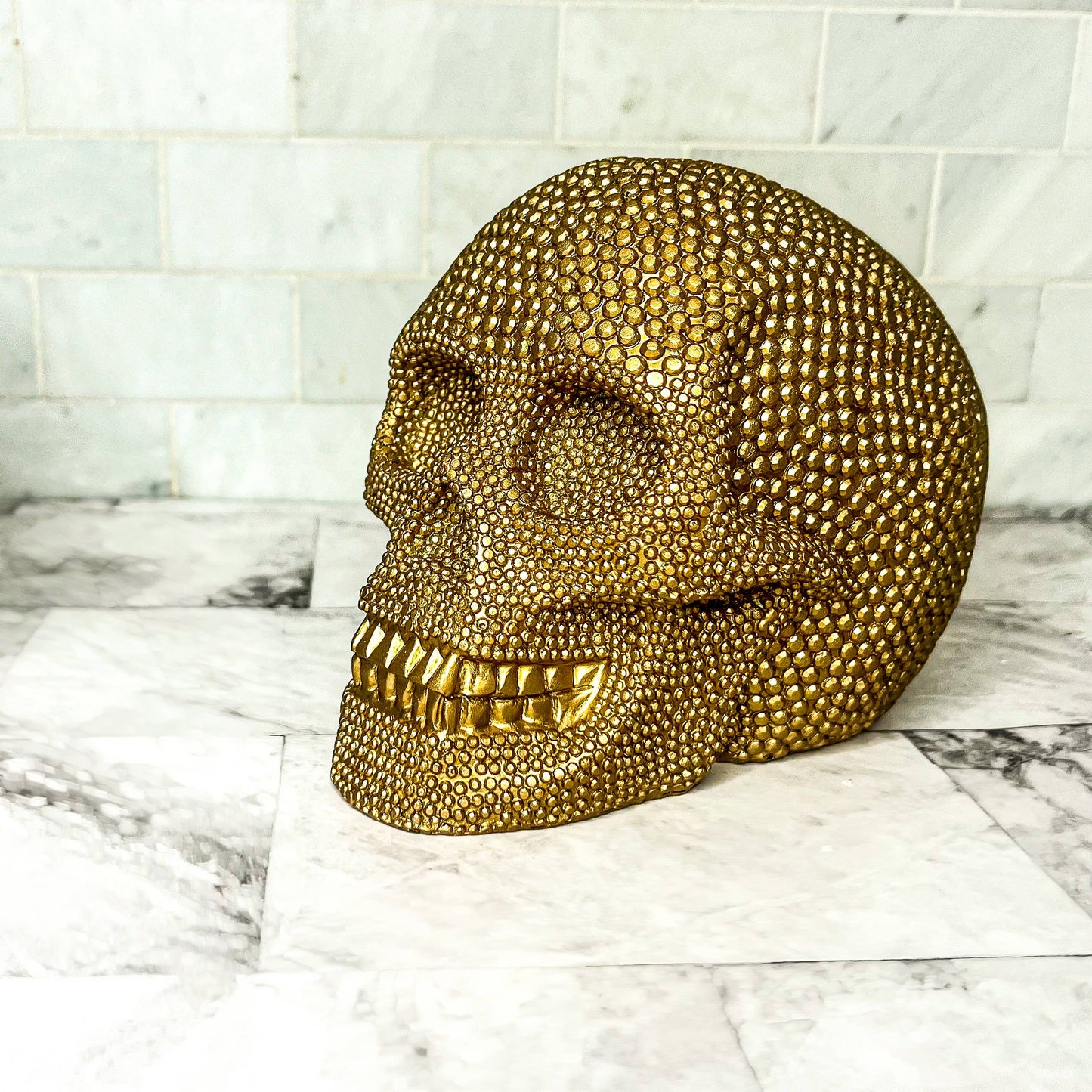 Gia Roma - Halloween Home Decor, Handmade Skeleton Head Statue Tabletop