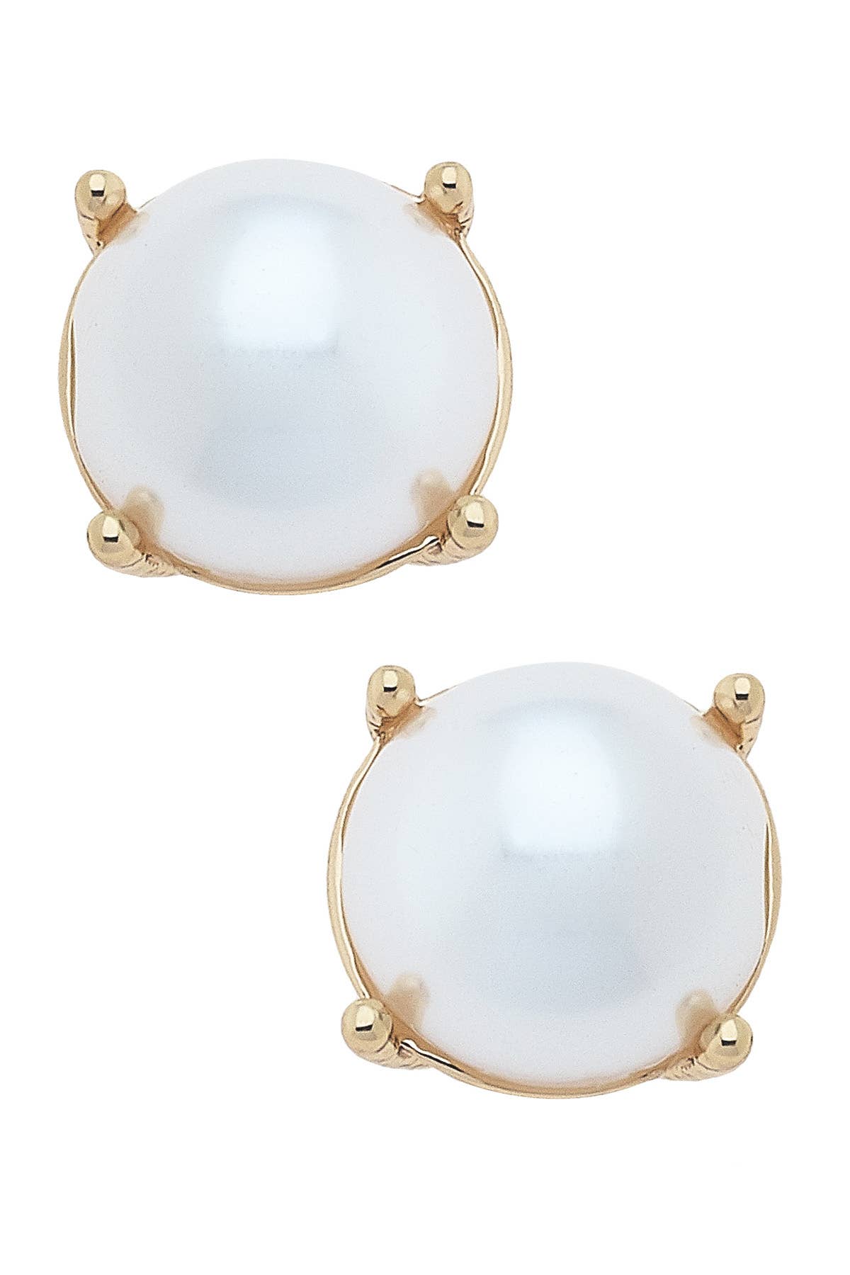 Canvas Style - Carmen Pearl Cabochon Stud Earrings in Ivory