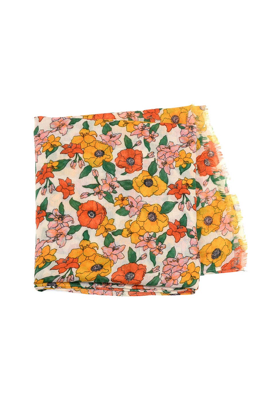 Black Poppy Field Scarf 180X88