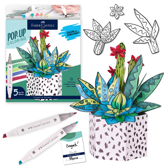 Pop Up Coloring Succulents Bouquet - Adult Coloring Craft