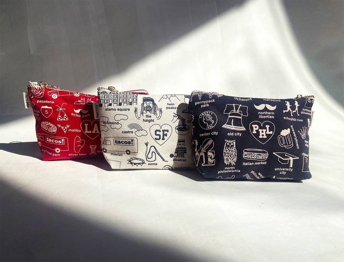 Boston Zipped Pouch - Cotton Canvas, USA Made