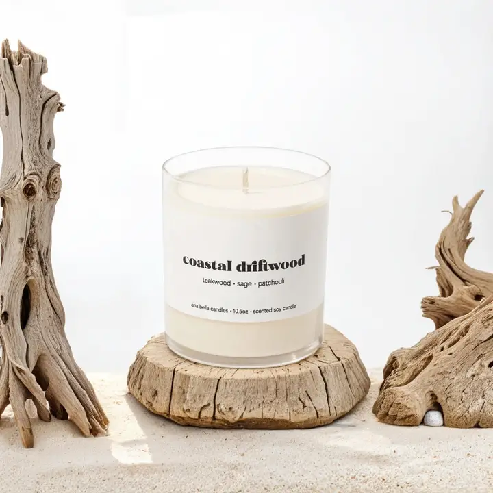 Coastal Driftwood Soy Candle 10.5oz Glass Jar