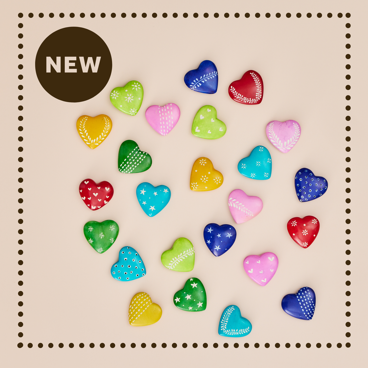 Hand-Carved Individual Soapstone Hearts - Assorted Colors