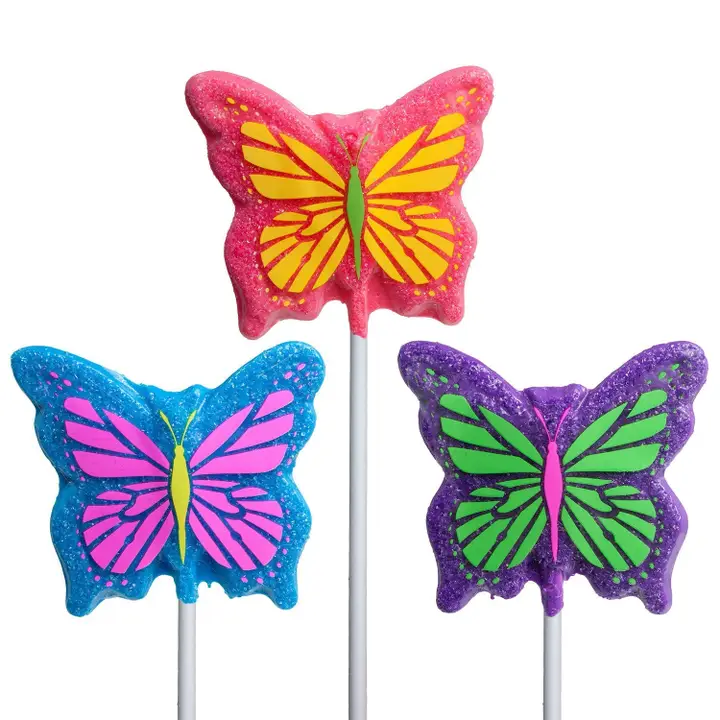 Sanded Butterfly Lollipop - Assorted Colors