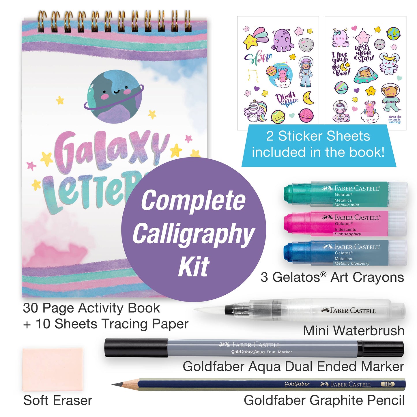Faber-Castell / Creativity for Kids - Learn Brush Galaxy Hand Lettering Kit for Beginners