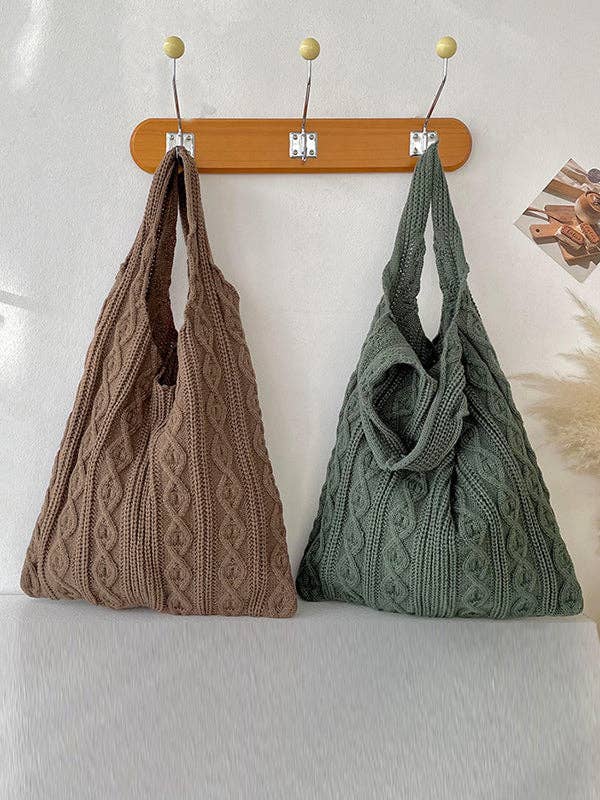 UZ Wholesale Store - Solid Color Woven Handbags