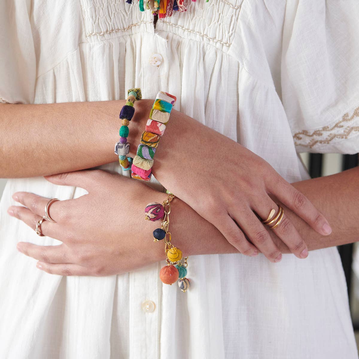 Kantha Square Bracelet