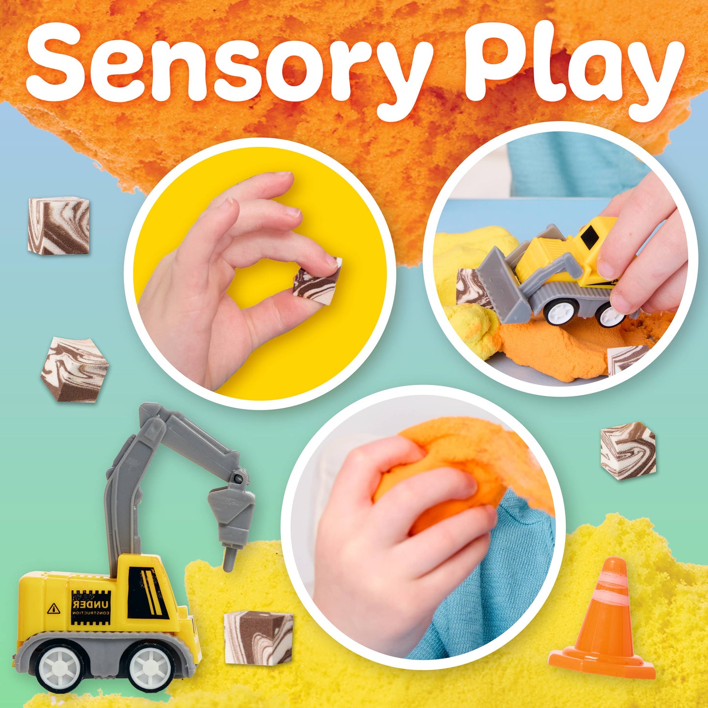 Sensory Mini Play Kit Jar with Cloud Clay - Construction Theme