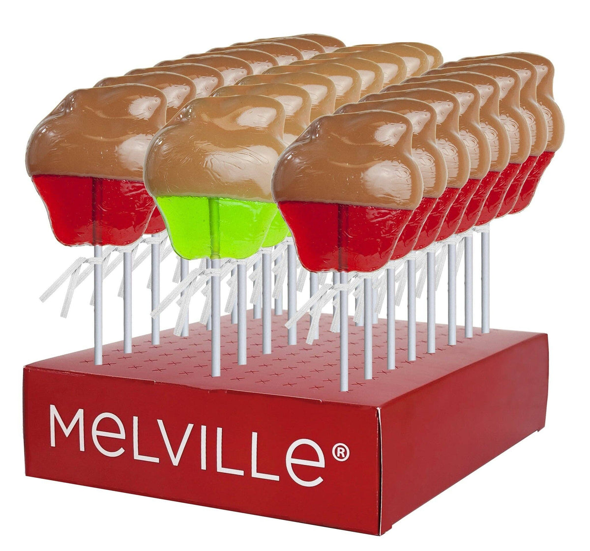 Melville Candy Company - Caramel-Dipped Apple Lollipops - Red & Green