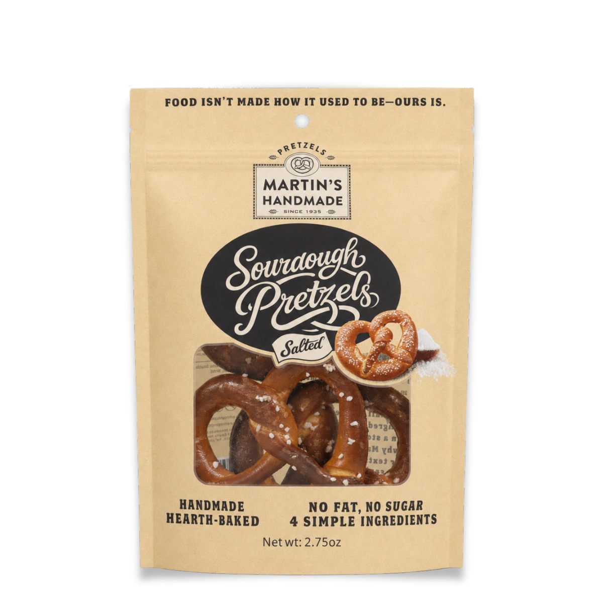 Martins Handmade Pretzels - Handmade Sourdough Pretzels, Salted – 4 Pack