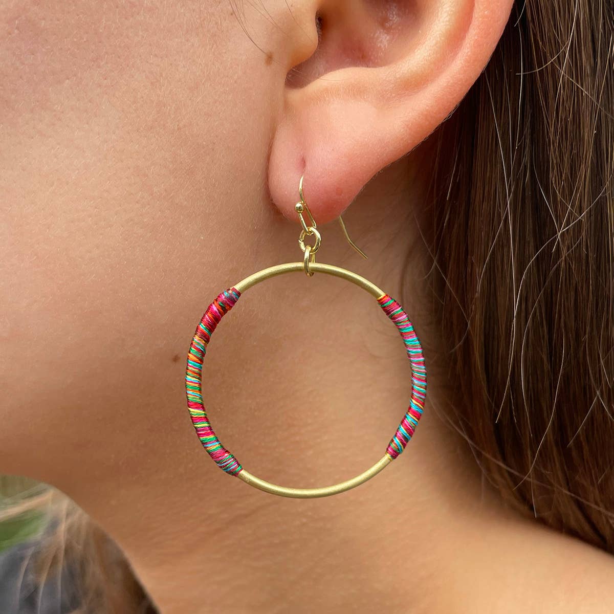 Raja Rainbow Side Wrap Hoops