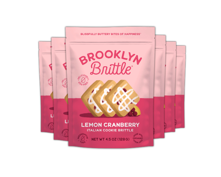 Italian Cookie Brittle – Lemon Cranberry | Pouch Bag