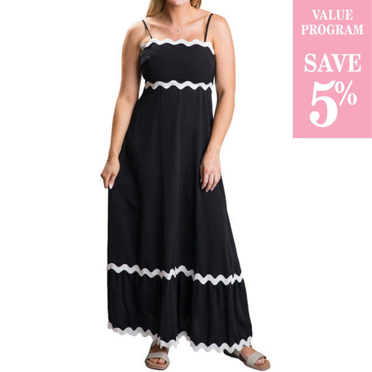Top It Off - Black with White Rickrack Mabel Dress Program - Spring 2025