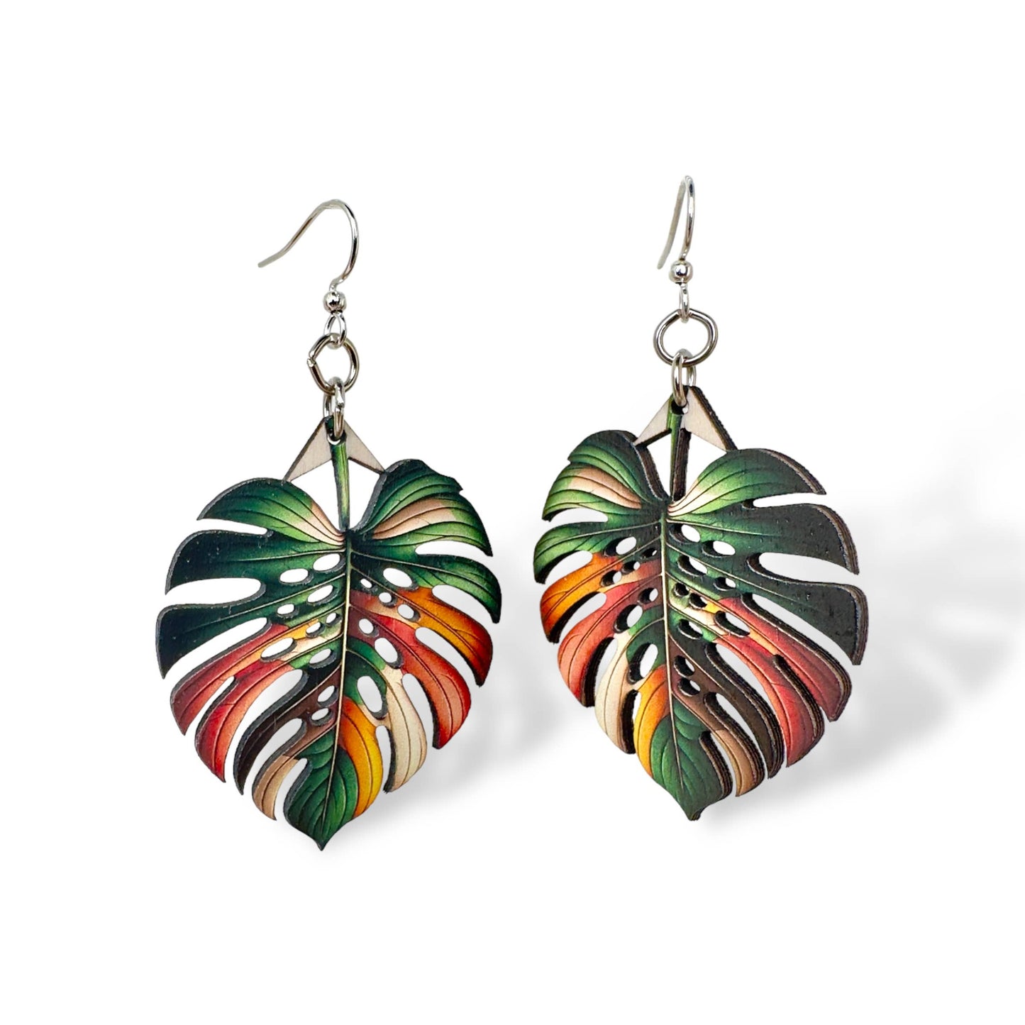 Green Tree Jewelry - Monstera Leaf Earrings #1792