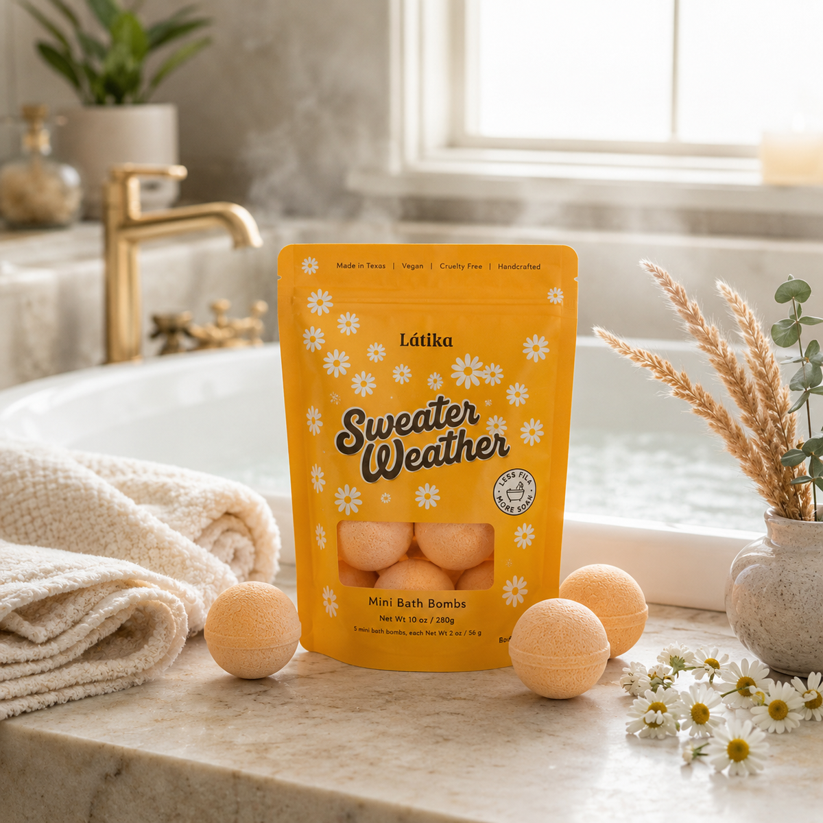 Latika Beauty - Fall Mini Bath Bombs - Sweater Weather, Fig & Amber