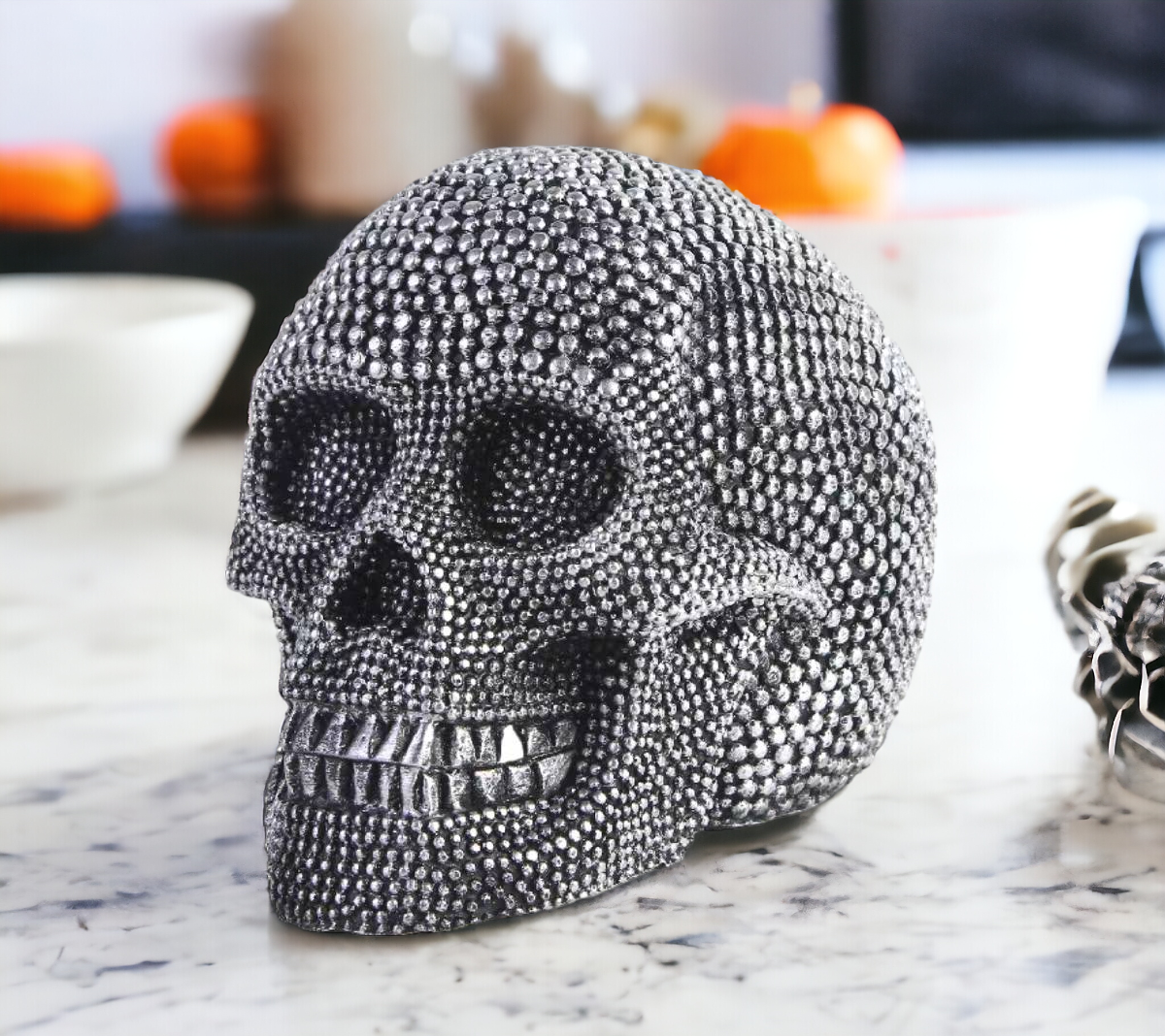 Gia Roma - Halloween Home Decor, Handmade Skeleton Head Statue Tabletop