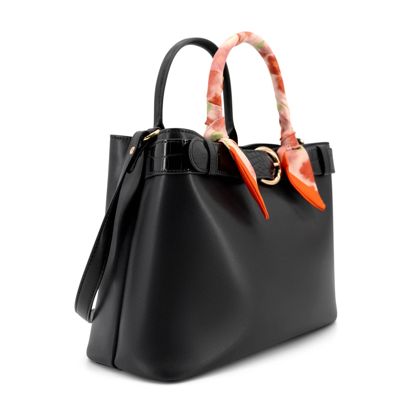 Mila Spring Scarf Mini Satchel Handbag - White