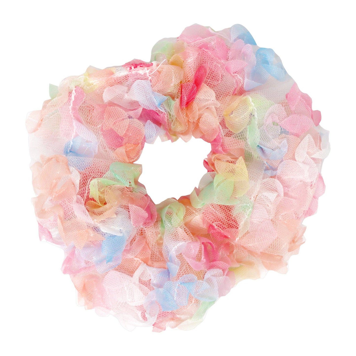 Rainbow Tulle Large Hair Scrunchie