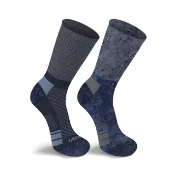 Non-Binding Loose Fit Cotton Diabetic Crew Socks (2 Pairs) - Assorted Colors