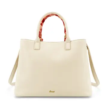 Mila Spring Scarf Mini Satchel Handbag - White