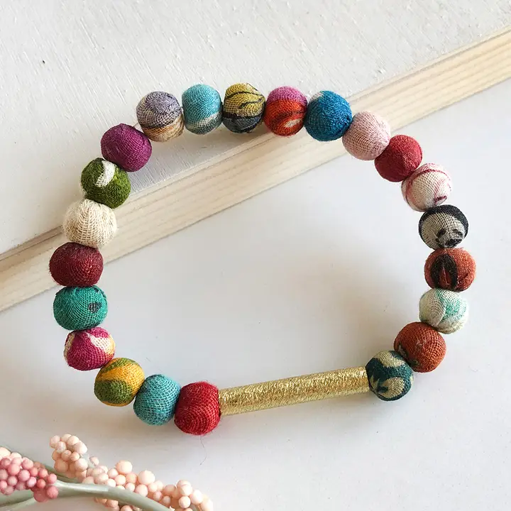 Kantha Linear Bar Bracelet