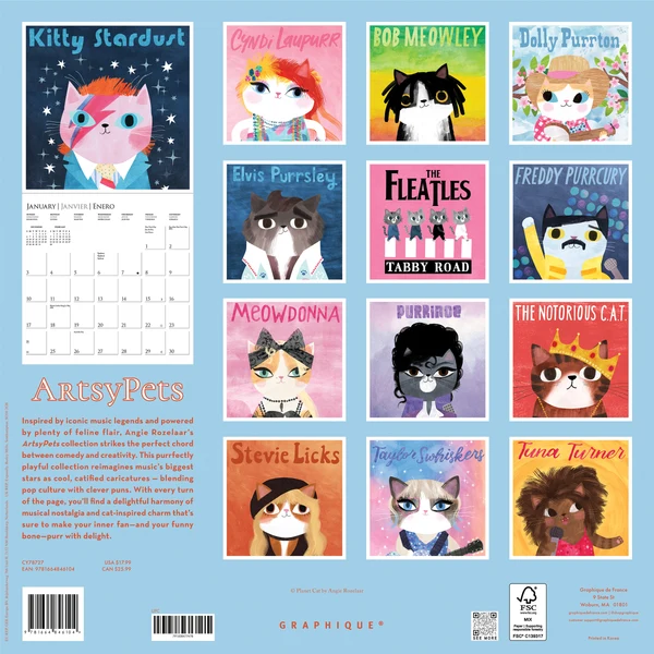 ArtsyPets Wall Calendar